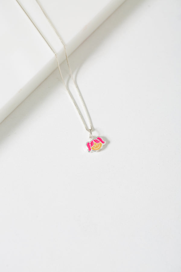 Colar Veneziana em Prata 925 com Pingente Menina Colorida 14x19mm – Kayro Joias