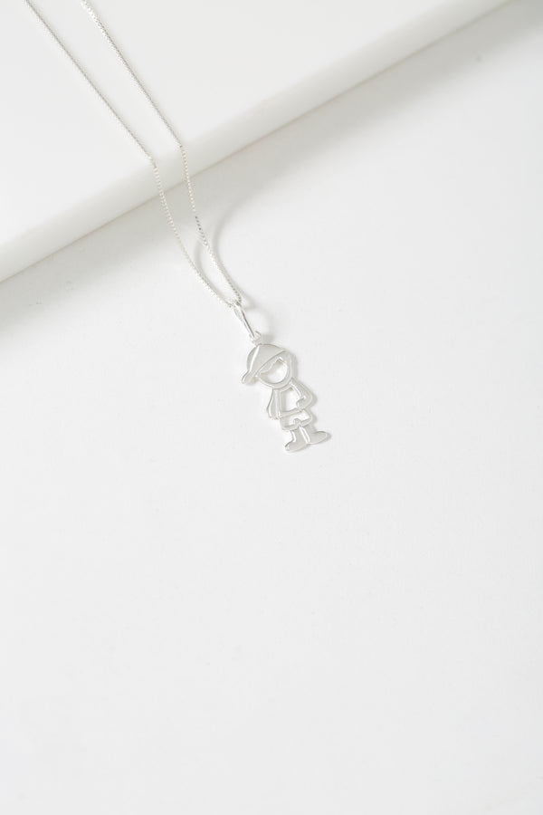 Colar Veneziana em Prata 925 com Pingente Menino Vazado 15x35mm – Kayro Joias