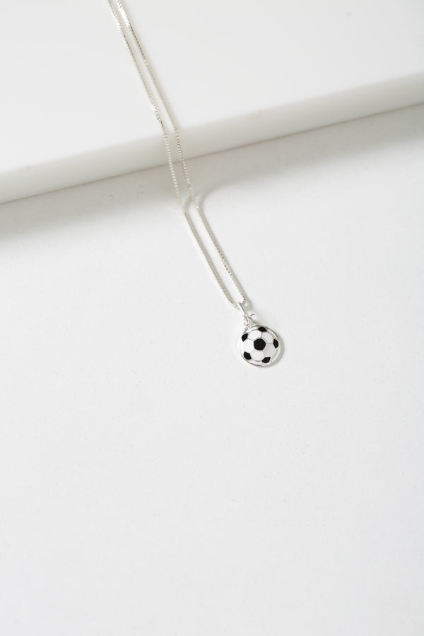 Colar Veneziana em Prata 925 com Pingente Bola de Futebol – Kayro Joias
