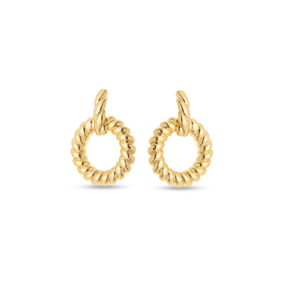 Brincos Argola Torcida Banhados a Ouro 18k - Kayro